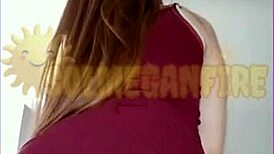 Very Horny Pregnant Redhead Masturbates Before Husband Returns Home - Sol Megan Fire