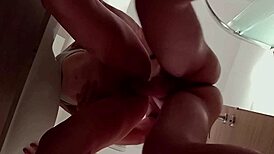 hey hubby left the camera on and caught that double creampie surprise