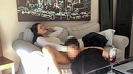 shy voluptuous latina from tinder gets horny after drinks. she rides wet on sofa craving deepthroat