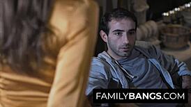 familybangs exotic stepaunt krissy lynn surprises stepnephew jake lingerie ride?