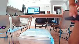 whoa extreme plugged ass shaking reverse cowgirl dildo ride barefoot