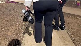 prostitute takes monster cocks at gloryhole while cuck films her cumshots