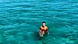 sexy monika fox strips naked swims pool sea hot country getaway