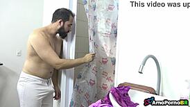 Father-in-law bends over redhead Brazilian teen for taboo anal doggystyle part 1