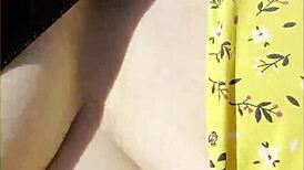 i can't stop flashing my perfect big tits while driving this car