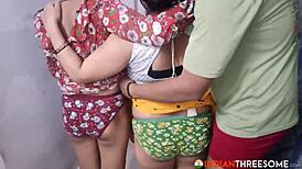 Two Steaming Indian Stepsisters Go Wild in Rough FFM Threesome