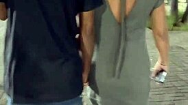 wife flashes ass then takes muscular bbc anal in car publicly