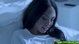 stepdaughter bianca bangs catches stepdad sergeant miles leading to hardcore bedroom fuck with uncle and big cock