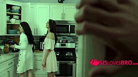 stepsiblings demonstrate nasty threesome seduction techniques