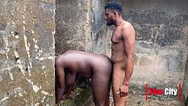 Big bro network drills fat ebony village girl doggystyle outdoors