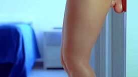 sexy asian college coed 18-19 in dress and sneakers fucks shaved wet ass pussy with dildo till orgasm