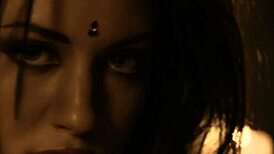 beautiful brunette teases with erotic undressing dance