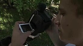 horny brunette milf haley takes outdoor anal deepthroat and cum load