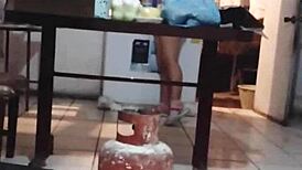 Aurora's Squats Turn XXX for Mature Mexican Housewife