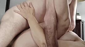 mature milf takes deep missionary pounding from horny lover