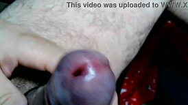 i'm stroking my cock so close-up in this retro cumshot frenzy