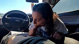 desperate babe trades wet mouth and deepthroat for cash taxi ride in public outdoor fuck fest