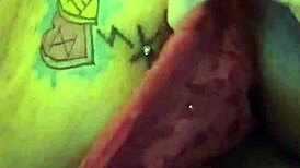 she caresses her huge natural tits before fingering smooth wet pink pussy