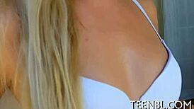 so this teen slut starts sucking hard for that thick chap chowder all over her face ya know