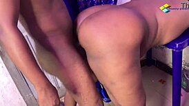 Chubby Ebony Sex Addict Squirts Dripping Wet on Fat Cock Doggystyle Spanking Rough