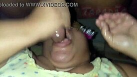 Fat latina gags on huge cock before anal creampie in her big hairy pussy