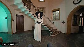 Busty Brunette Lady Dimitrescu Fucks Monster Cock and Masturbates in Resident Evil Cosplay Parody Pt 3