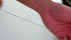 I feel the pee rush with chastity belt squeezing my cock tight