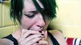 Ever wonder what happens at a punk rock foot party with barefoot licking and toe sucking?