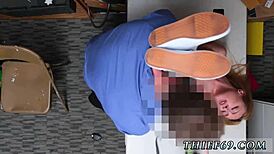 police officer spots petite teen thief at work and strips uniform solo