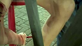 wife flashes ass then takes muscular bbc anal in car publicly