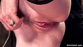 beautiful trainee bound in stockings deepthroats then fucked rough in bondage