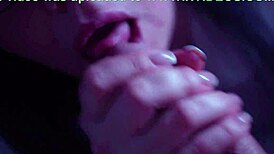 Curious milf brunette slurps big cock in homemade blowjob session