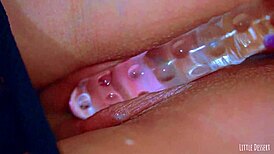 Isn't this young Latina's wet shaved pussy the pinkest toy-stuffed orgasm ever?!