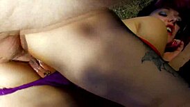 Slutty colorful hair girl anal fucked outdoors big cock