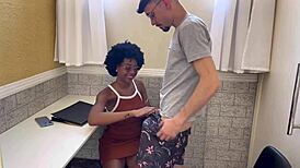 bareback pounding gym receptionist deepthroat bbc cum