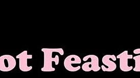 bettie hayward's bare feet tease in nude holiday foot fetish party