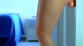 sexy asian college coed 18-19 in dress and sneakers fucks shaved wet ass pussy with dildo till orgasm