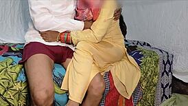 Punjabi bride's hairy big pussy takes hard anal doggystyle for new year quickie