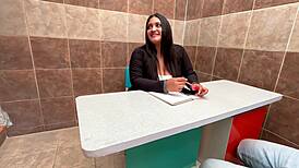 Huge Titted Milf Jefa Rides Employee in Office