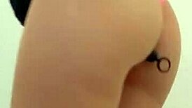 Risky Public Anal Plug in Miniskirt No Panties Garage Elevator