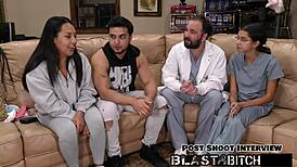 Mia's Petite Pussy Blasted Missionary Latex Gloves Brother Watches Moaning Domination