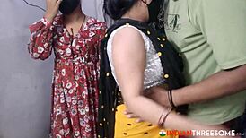 Two Steaming Indian Stepsisters Go Wild in Rough FFM Threesome