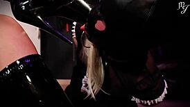 Sissy sophia swallows cock then takes first anal pegging on mistress julia's feet