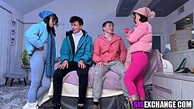 asian step sisters swapping cocks for taboo foursome fuckfest now?