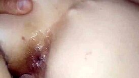 her stockings slide down as her tight hole gets pounded hard up close