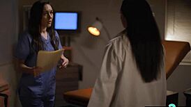 hot latina milf doctor vicki chase seduces nurse sinn sage for wet pussy licking