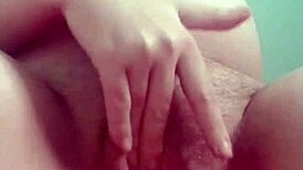 pregnant milf babe masturbates solo with natural tits and pussy fetish
