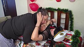 stepmom's big ass natural tits christmas fuck for perverted stepson?