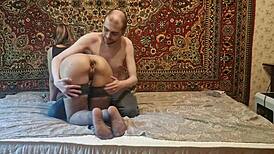 Russian wife gapes asshole fingering anal plug homemade