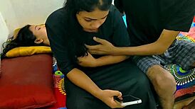 RAHUL FUCKS GIRLFRIEND AND WIFE IN BED FOR ROUGH SHAVED PUSSY THREESOME PARTY MOANING DIRTY TALK